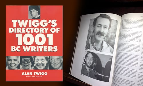 Front cover of the book Twigg’s Directory of 1001 BC Writers, by Alan Twigg